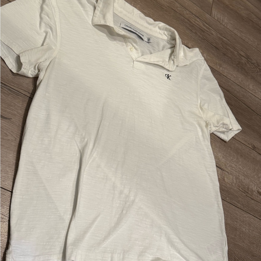 Calvin Klein Jeans Off-White Polo Shirt